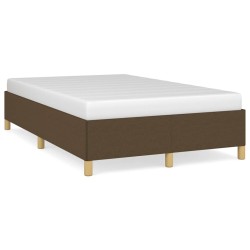 Cadre de lit sans matelas marron foncé 120x190 cm tissu 