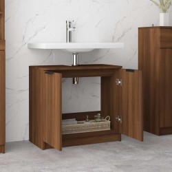 Armoire de bain Chêne fumé 64,5x33,5x59 cm Bois d'ingénierie 