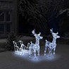 Décoration de Noël Rennes et traîneau 160 LED 130 cm Acrylique 