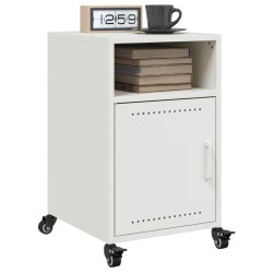 Tables de chevet 2 pcs blanc 36x39x59 cm acier 