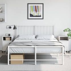Tables de chevet 2 pcs blanc 36x39x59 cm acier 