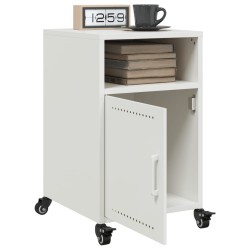 Tables de chevet 2 pcs blanc 36x39x59 cm acier 