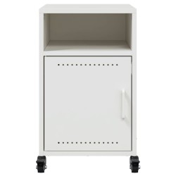 Tables de chevet 2 pcs blanc 36x39x59 cm acier 