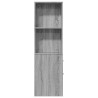 Armoire de salle de bain étroite avec roulettes sonoma gris 