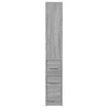 Armoire de salle de bain étroite avec roulettes sonoma gris 