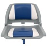 Ensemble de sièges de bateau pliables 2 pcs oreiller bleu blanc 
