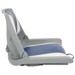 Ensemble de sièges de bateau pliables 2 pcs oreiller bleu blanc 