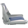 Ensemble de sièges de bateau pliables 2 pcs oreiller bleu blanc 