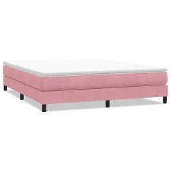 Sommier à lattes de lit sans matelas rose 180x220 cm velours 