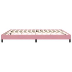 Sommier à lattes de lit sans matelas rose 180x220 cm velours 
