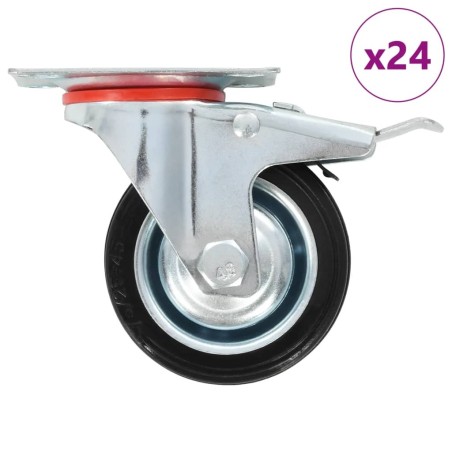 24 pcs Roulettes pivotantes 75 mm 