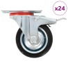 24 pcs Roulettes pivotantes 75 mm 
