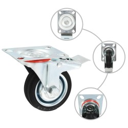 24 pcs Roulettes pivotantes 75 mm 