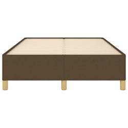 Cadre de lit sans matelas marron foncé 120x190 cm tissu 