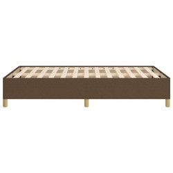 Cadre de lit sans matelas marron foncé 120x190 cm tissu 