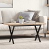Table basse cadre en X 100x50x45,5 cm bois de pin massif acier 