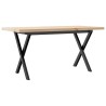 Table basse cadre en X 100x50x45,5 cm bois de pin massif acier 