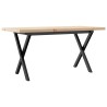 Table basse cadre en X 100x50x45,5 cm bois de pin massif acier 