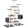 Arbre à chat avec griffoirs en sisal Gris foncé 145 cm 