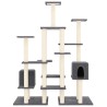 Arbre à chat avec griffoirs en sisal Gris foncé 145 cm 
