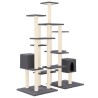 Arbre à chat avec griffoirs en sisal Gris foncé 145 cm 