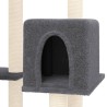 Arbre à chat avec griffoirs en sisal Gris foncé 145 cm 