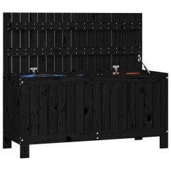 Boîte de rangement de jardin Noir 108x42,5x54cm Bois massif pin 