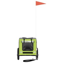Remorque de vélo pour animaux de compagnie vert et gris 