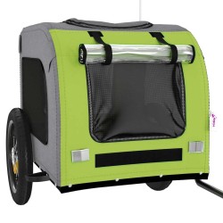 Remorque de vélo pour animaux de compagnie vert et gris 