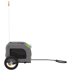Remorque de vélo pour animaux de compagnie vert et gris 