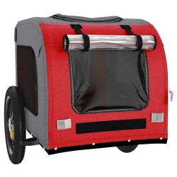 Remorque de vélo pour animaux de compagnie rouge et gris 