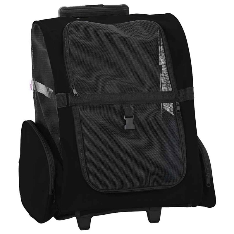 Chariot pour animaux de compagnie 3 en 1 Design Noir 48 x 32 x 57 cm Tissu Oxford 