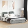 Cadre de lit sans matelas gris béton 135x190 cm 