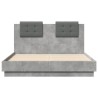 Cadre de lit sans matelas gris béton 135x190 cm 