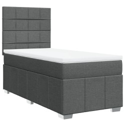 Sommier à lattes de lit avec matelas Gris foncé 80x200 cm Tissu 