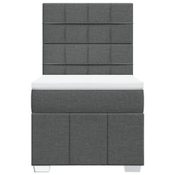 Sommier à lattes de lit avec matelas Gris foncé 80x200 cm Tissu 