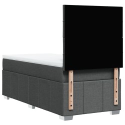 Sommier à lattes de lit avec matelas Gris foncé 80x200 cm Tissu 