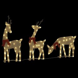 Décoration de Noël renne 3 pcs 90 LED blanc chaud 
