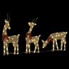 Décoration de Noël renne 3 pcs 90 LED blanc chaud 
