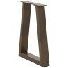 Pieds de table basse en forme de V, 2 pièces, acier naturel, 38 x (42-43,3) cm 