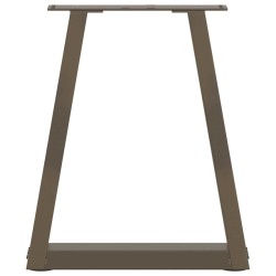 Pieds de table basse en forme de V, 2 pièces, acier naturel, 38 x (42-43,3) cm 