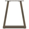 Pieds de table basse en forme de V, 2 pièces, acier naturel, 38 x (42-43,3) cm 