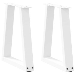 Pieds de table basse en forme de V, 2 pièces, blanc, 38 x (42-43,3) cm, acier 