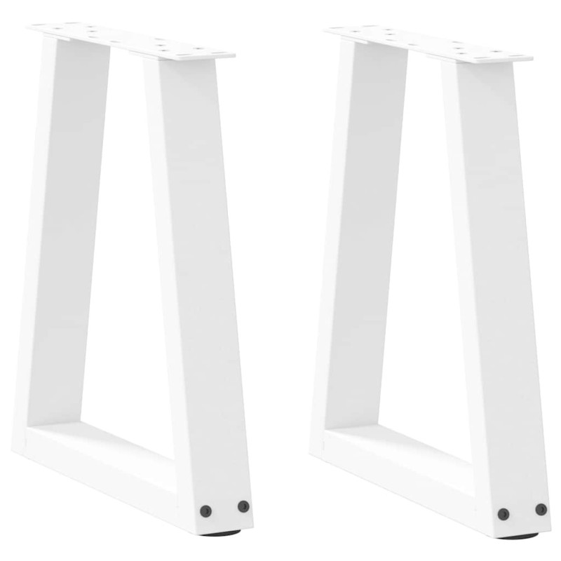 Pieds de table basse en forme de V, 2 pièces, blanc, 38 x (42-43,3) cm, acier 