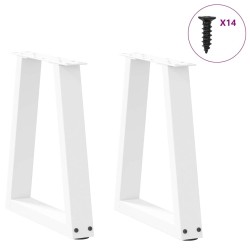 Pieds de table basse en forme de V, 2 pièces, blanc, 38 x (42-43,3) cm, acier 