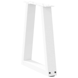Pieds de table basse en forme de V, 2 pièces, blanc, 38 x (42-43,3) cm, acier 
