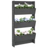 Jardinière murale 3 niveaux 60x18,5x110 cm gris bois pin massif 