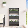 Jardinière murale 3 niveaux 60x18,5x110 cm gris bois pin massif 