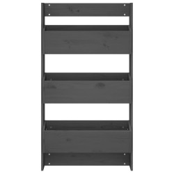 Jardinière murale 3 niveaux 60x18,5x110 cm gris bois pin massif 