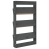Jardinière murale 3 niveaux 60x18,5x110 cm gris bois pin massif 